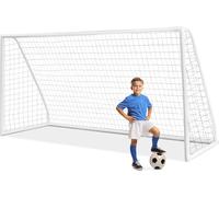 COSTWAY 365 x 182 cm But de football, but de football avec filet haute résistance & 6 piquets pour enfants & adultes