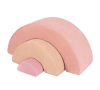 COSTWAY 3PCS Parcours Motricité Bébé en Forme Arc-en-Ciel avec Housse en Faux Suède, Module Motricité Bébé avec Combinaison Libre, Jouets Éducatifs Montessori pour Ramper Grimper, 18 Mois+ (Rose)