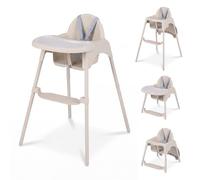 COSTWAY 4 en 1 Chaise Haute Bébé Evolutive, 2 Hauteurs, Plateau Double Amovible Réglable, Chaise Haute Bebe, Harnais de Sécurité 5 Points, Repose-Pieds Réversible, pour 6-36 Mois, Charge 15 kg (Kaki)