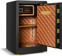 COSTWAY 42,5L Coffre-fort avec serrure à combinaison, boîte verrouillable intégrée, étagère amovible, coffre-fort ignifuge pour meubles, 2 clés de secours incluses, 37,5x36,5x59cm