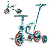 COSTWAY 5 en 1 Tricycle Bébé Evolutif avec Putter Parentale, Draisienne Vélo Bébé avec Siège Réglable, Guidon Réversible, Vélo d’équilibre pour Tout-Petits de 2 à 4 Ans