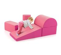 COSTWAY 5PCS Parcours Motricité Bébé en Mousse de EPE avec Housse en PU, Module Motricité Bébé avec Fermeture Clair, Jouets Éducatifs Colorée pour Ramper Grimper pour Enfants d'Âge Préscolaire…