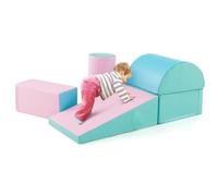 COSTWAY 5PCS Parcours Motricité Bébé en Mousse EPE avec Housse en PU, Module Motricité Bébé avec Fermeture Clair, Jouets Éducatifs pour Ramper Grimper pour Enfants d'Âge Préscolaire…