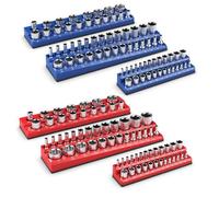 COSTWAY 6 Organisateurs de Douilles Métriques et SAE Entraînement 1/2"", 3/8"", 1/4"" Base Magnétique Puissante pour Atelier