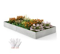 COSTWAY 6 Pièces Carré Potager 600 cm en Métal Galvanisé, pour Pelouses Trottoirs Terrasses, Design Flexible Pliable, Hauteur 22 cm