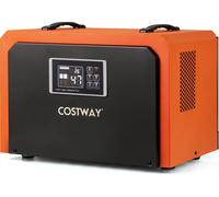 COSTWAY 60 L/jour déshumidificateur de chantier commercial, déshumidificateur avec tuyau d'évacuation & minuterie 24H, déshumidificateur électrique, déshumidificateur industriel