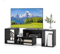 COSTWAY 60"" Meuble TV 2 Pcs Modulaires, Meuble TV Angle pour Recoin, Combination Libre, Meuble TV Angle pour Salon, Chambre Noir