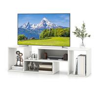 COSTWAY 60"" Meuble TV 2 Pcs Modulaires, Meuble TV Angle pour Recoin, Combination Libre, Meuble TV Angle pour Salon, Chambre Blanc