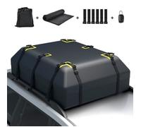 Costway 600l Coffre De Toit De Voiture Étanche - 14 Sangles 6 Crochets De Porte, Verrouillage, Tapis Antidérapant, Sac De Rangement