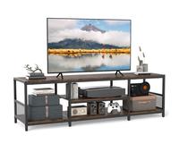 COSTWAY 65"" Meuble TV avec Étagères de Rangement Ouvertes, 4 Compartiment, 150 x 40 x 45 cm pour Salon, Chambre, Marron