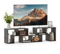 COSTWAY 65"" Meuble TV en 3 Pcs Modulaire, Étagère Bibliothèque Modulable pour Salon, Chambre, Meuble TV Bois, 135x30x43cm, Gris