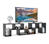 COSTWAY 65"" Meuble TV en 3 Pcs Modulaire, Étagère Bibliothèque Modulable pour Salon, Chambre, Meuble TV Bois, 135x30x43cm, Noir