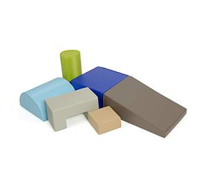 COSTWAY 6PCS Blocs de Construction en Mousse Fait en PU+EPE Colorée Jouets Educatifs pour Dvelopper Les Cpacités Mtrices des Enfants d'Âge Préscolaire, Bébés (Citron Vert)
