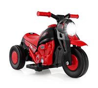 COSTWAY 6V Moto Électrique Enfants avec Créateur de Bulles, Scooter Electrique Enfant avec Bouton de Musique et Pédale, Motif de Flamme, Phare LED, Charge 30kg pour Garçons et Filles de 3 Ans+ (Rouge)
