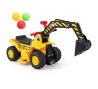 CostwayTractopelle Électrique Jouet de Construction avec Godet Contrôlable Rangement Caché Effets Sonores Panier de Basket et 3 Balles pour Enfants de 2 Ans et Plus