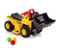 Costway 6v Tractopelle Enfants Électrique - Pelle Et Panier De Basket Pliable - Effets Sonores Et Espace Caché - 25kg - 2 Ans+