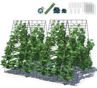 COSTWAY 8 pcs. treillis de jardin Treillis en acier incl. 55 accessoires 122x86cm Treillis de plantes Treillis pour plantes grimpantes Légumes & fruits