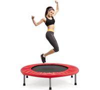 COSTWAY φ97cm Mini trampoline, trampoline de fitness pliable, trampoline pour enfants jusqu'à 150kg, trampoline de jardin en intérieur pour enfants et adultes, rouge