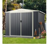 COSTWAY Abri de Jardin 4,5 m2 - 246 x 193 x 180 cm (L x l x H) en Acier Coloré Antirouille avec Porte Verrouillable, Toit Pendu