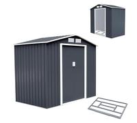 COSTWAY Abri de Jardin 5.3㎡en Acier Galvanisé Anti-UV, 277 x 191 x 192 CM, Cabane de Jardin Exterieur avec Fondation et Porte Coulissante, Rampe, 4 Trous d’Aération