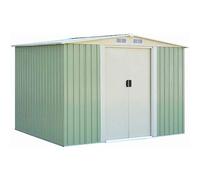 COSTWAY Abri de Jardin Métal Galvanisé 4,4 m³, Porte Coulissante Verrouillable avec Clé, Cabane de Jardin Exterieur, Abri Rangement Exterieur pour Vélo, Poubelle, Outil
