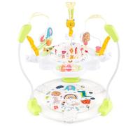 COSTWAY Aire d'éveil à Rebonds Bébé Forêt et Animaux avec 3 Hauteurs Réglables & 9 Jouets, Jumperoo Jungle Trotteur Bébé avec Musique & Lumière, Siège Rotatif 360° pour Bébés de 6 Mois+