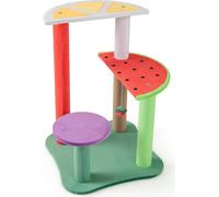 COSTWAY Arbre à chat 69cm petit, Thème de fruits mignon, arbre à chat avec plateformes, boule de fraises, poteau griffoir, arbre à grimper Arbre de jeu Meubles pour chats Coloré