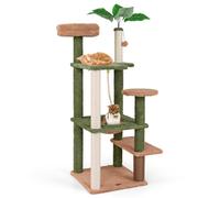 COSTWAY Arbre à Chat Cactus 152 cm, Tour pour Chats à 6 Étages, 4 Plateformes, Hamac, Arbre à Chat XXL, Brosse d'Toilettage, 2 Poteaux à Griffer en Sisal, Grand Arbre à Chats, Pompon Suspendu
