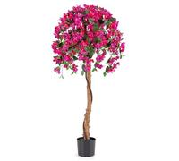 COSTWAY Arbre Artificiel de 135CM en Soie Synthétique en Pot, Fausse Azalées 576 Fleurs 288 Feuilles sans Entretien, Décoration Réaliste et Moderne pour Salon Balcon Chambre Bureau