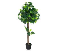 COSTWAY Arbre Artificiel d'Hortensia de 114 cm, Faux Arbre en Soie en Pot avec Tronc en Bois Véritable Feuilles Réalistes Vignes, Fausse Plante pour Décoration Intérieur