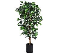 COSTWAY Arbre Artificiel, Plante Artificielle en Pot, Hauteur 180cm,1008 Feuilles et Tige Naturelle, sans Entretien, pour la Décoration de Jardin, Maison, Bureau etc.