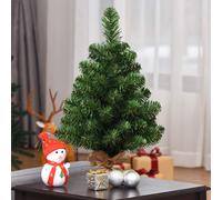 COSTWAY Arbre de Noël artificiel 60cm, Sapin avec base en ciment, Arbre de Noël aiguilles PVC, Arbre artificiel de Noël idéal pour la maison, le bureau, les magasins et les hôtels, vert
