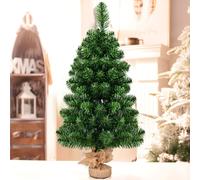 COSTWAY Arbre de Noël artificiel 90cm, Sapin avec base en ciment, Arbre de Noël aiguilles PVC, Arbre artificiel de Noël idéal pour la maison, le bureau, les magasins et les hôtels, vert
