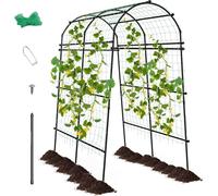 COSTWAY Arc de jardin pour plantes grimpantes, treillis de 230 cm de haut avec structure métallique revêtue de PE, support pour plantes grimpantes Arc de roses Arc de porte pour fruits