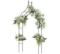 COSTWAY Arc de roses en métal, arc de jardin de style gothique, portail, treillis de roses, pour roses fleurs, pergola espalier 125 x 39 x 287 cm