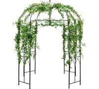 COSTWAY Arche de roses, arc de porte en métal Treillis Arche de jardin, pavillon de roses pour plantes grimpantes, mariage, 211 x 211 x 256 cm