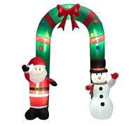COSTWAY Arche Gonflable de Noël 245 cm avec Éclairage LED