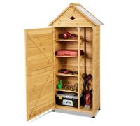 COSTWAY Armoire de Jardin Bois, Abris de Jardin Bois de Sapin, 2 Portes Verrouillables, 4 Etagères, Toit Pente Galvanisé, Trou de Ventilation, Cabanon Jardin Exterieur Bois