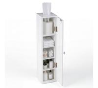 COSTWAY Armoire de Papier Toilette sur Pied, Petit Meuble Salle de Bains avec 5 Compartiments, Colonne de Rangement WC, Gain de Place, pour Salle de Bain, 17 x 16 x 69 cm, Blanc