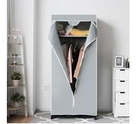 COSTWAY Armoire de Rangement Penderie de Vêtement Tissu 75 x 50 x 170 cm 2Etagères avec Housse intissé,Girs