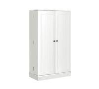 COSTWAY Armoire multi-usages Armoire de rangement avec 6 étagères réglables Armoire de cuisine pour salle à manger, salon blanc