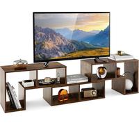 COSTWAY Armoire TV en bois 3 éléments, Combinable librement, Table TV pour téléviseurs jusqu'à 65", Etagère d'angle extensible, TV Lowboard Armoire TV, Bibliothèque multifonctionnelle, Etagère de rang