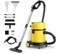 COSTWAY Aspirateur Sec et Humide 1200W, Nettoyeur Portable 4 en 1 pour Tapis et Tissus 17 KPA, Shampouineuse avec Télécommande Filtre à air HEPA 9 Accessoires, pour Atelier Voiture Garage