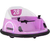 COSTWAY Auto-tamponneuse électrique pour enfants, Bumper Car électrique avec télécommande, lumières LED, musique&360 degrés de rotation jusqu'à 2km/h, pour enfants 1,5+ Rose