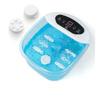COSTWAY Bain de Pieds Massage Automatique, Vibration des Bulles, Pierre de Pédicure et Perles, Température Réglable, Arrêt Automatique en 1 H (Bleu) 1.0 unité
