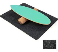 COSTWAY Balance Board en bois, Planche d'équilibre, Balance Trainer Trickboard pour la maison, avec rouleau de liège, Balance-board en 8 couches de bois de haute qualité pressées vert