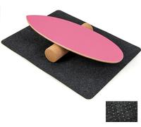 COSTWAY Balance Board en bois, planche d'équilibre en 8 couches de bois de haute qualité pressées, Balance Trainer Trickboard, rouleau en liège inclus, rose