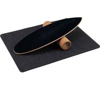 COSTWAY Balance Board en bois, planche d'équilibre, entraîneur d'équilibre Trickboard pour la maison, avec rouleau en liège, Balance-board en 8 couches de bois de haute qualité pressées noir