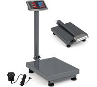 COSTWAY Balance plateforme numérique 300kg/50g, balance pour colis avec calculateur de prix LB/KG, balance multifonctionnelle pour magasin, balance numérique commerciale argentée