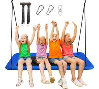 COSTWAY Balançoire nid d'oiseau Balançoire arbre 150x80cm incl. corde réglable 100-180cm 320kg charge admissible pour enfants & adultes Bleu